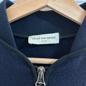 Dries Van Noten wool dark navy zip up jacket